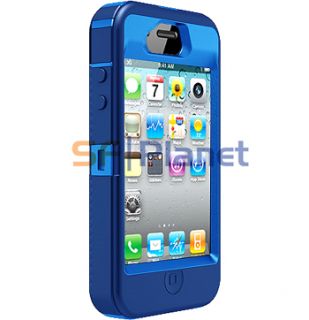   Defender Hybrid Case Holster for Apple iPhone 4S 4 Navy Blue