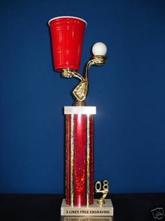 24 Beer Pong Beirut Trophy with Free Engraving