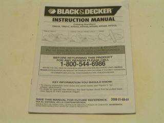 Black Decker Electric Hedge Trimmer Instruction Manual