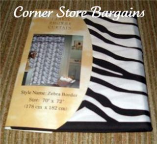 black white zebra stripe fabric shower curtain animal print shower 