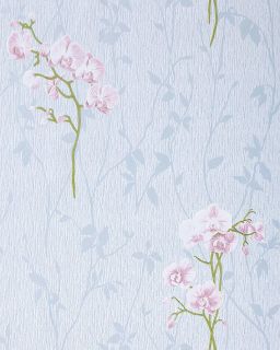   Wallpaper Floral Orchid Flowers Light Blue Purple Lilac Green