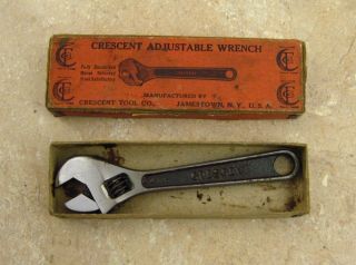 Vintage Crescent 4 Adjustable Wrench w Original Box