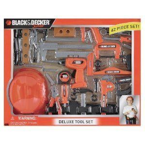 Black And Decker Junior Deluxe Tool Set new box toy drill piece