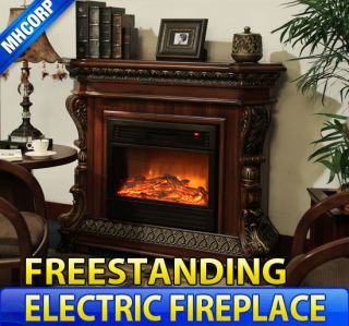 Black 30 Freestanding Electric Fireplace Heater Remote Control W Frame 