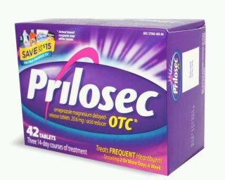 Prilosec OTC 210 Total Tablets 5 boxes 42 per box 
