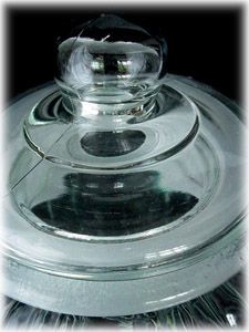 ribbed glass biscotti cookie jar canister domed lid this brand new 
