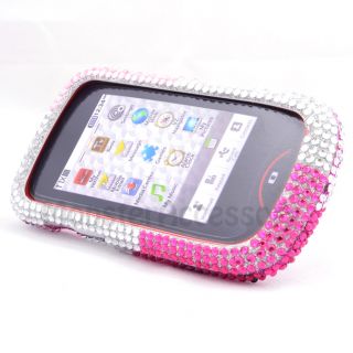 PINK BUTTERFLY BLING HARD CASE COVER FOR PANTECH HOTSHOT 8992