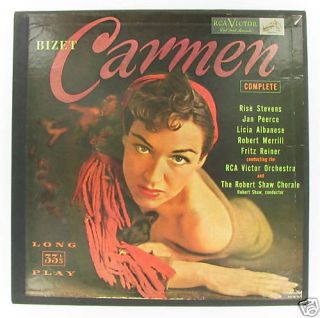 Bizet Carmen Fritz Reiner RCA Victor Orchestra RCA 3LP