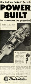 1956 Ad Black Decker Portable Electric Tools B D Sander Vintage 