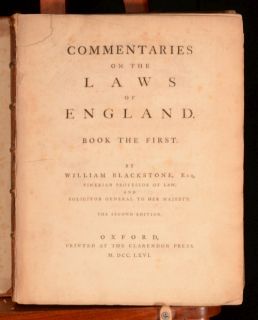 1796 2vol William Blackstone Commentaries on The Laws of England 