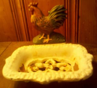 Cast Iron Rooster Soap Dish Kitchen Sink Counter Country Decor