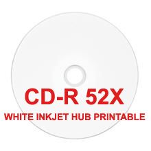 1000 High Quality 52x Inkjet White Printable Blank CD R