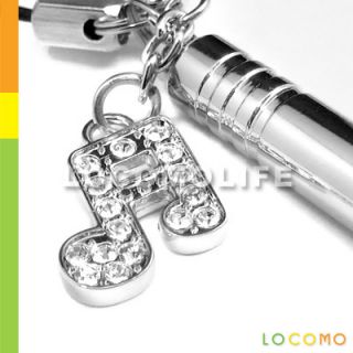 Bling Music Note Charm Whistle Phone Neck Strap Lanyard