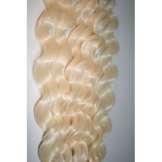 Clip on in Wavy Hair Extensions All Lengths 60 Platinum Blonde