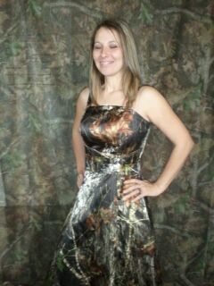 Wedding Formal Prom Redneck Party Hunting Mossy Oak Camo Dress size 6 