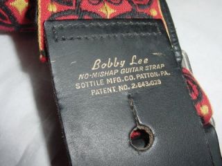 1960s 70s Vintage Bobby Lee No Mishap Woven Guitar Strap Great 