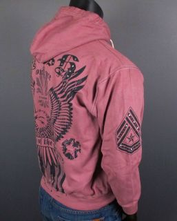Mens Rush Couture Hoodie Roc in Cocoa with Studs Jersey Shore