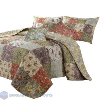 Greenland Home Fashions Blooming Prairie 100 Cotton Bedspread Set King 