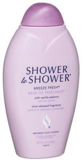 Shower to Shower Absorbent Body Powder Breeze Fresh with Vanilla 