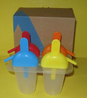 AVON Ice Pop Set of 4 Popsicles molds with Straws in Tops Excellent 