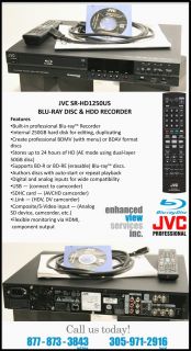 JVC SR HD1250US Blu Ray Disc HDD Recorder 250GB