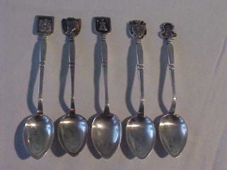 Rare Bogata Sterling Silver Crest Demitasse Spoons, A T N 