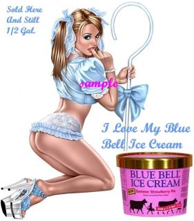 Blue Bell Ice Cream Pinup Girl Waterslide Decal