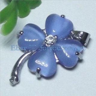 Heart blue Cat eye beads flower pendant charm Jewelry Making Findings 