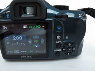 Pentax K x Digital SLR Navy Blue with Da L 18 55mm Lens