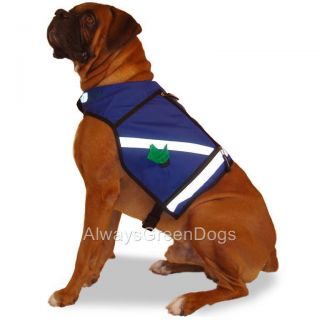 Reflective Dog Safety Vest Service Dog Suitable Bag Dispenser Blue 50 