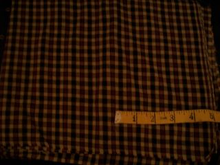 Fabric Medium Weight Red Beige Navy Plaid Country Crafts