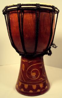 Bongo Djembe Hand Drum African Style Carved Design