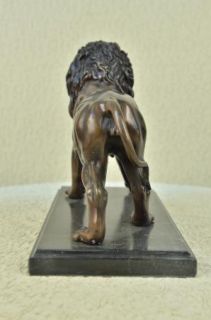 French Bronze & Marble Sculpture Bonheur Paris Figural Victorian Lion 
