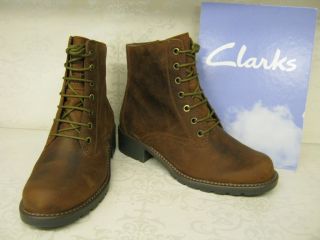  Ladies Clarks Orinoco Hop Brown Leather Ankle Boots