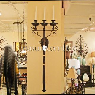 Gothic Wrought Iron Wall Candle Holder Sconce XL Large