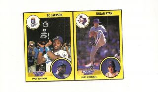Nolan Ryan & Bo Jackson 1991 Starting Lineup Baseball Panel Card Very 