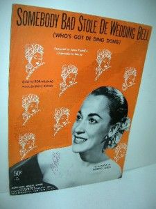   Bad Stole de Wedding Bell Sheet Music Georgia Gibbs 1954