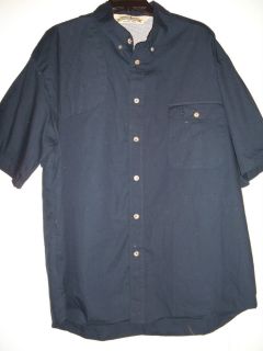 Bob Allen Short Sleeve Shooting Shirt Right Handed Size L Navy Blue 