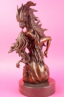 Boris Vallejo Maiden of The Dragons Axe Bronze Statue Sculpture 