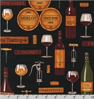   Vineyard Collection in Black Robert Kaufman Fabric Wine 8336 2