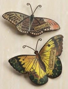 Kelly Rae Roberts 18073 BUTTERFLY METAL CLIP ORNAMENTS, Set of 2