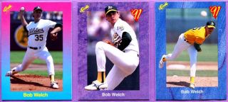 1989 1991 Classic Lot of 3 Bob Welch Oakland Athletics AS