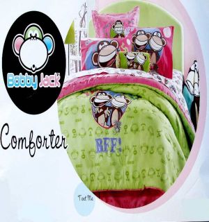 Bobby Jack Monkey Text Me BFF LOL OMG Twin Comforter Sheets 4pc 