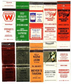 10 Old Matchbook Covers   Botkins, Ohio OH.