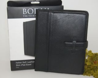 New Bodhi Black Italian Leather Slim iPad 1 2 3 Tech Case Cover $98 w 