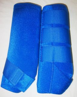 Blue Barrel Racing Sport Medicine Boots Neoprine Horse Leg Wraps 