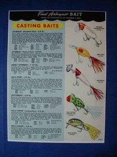 1954 Arbogast 2 Page Catalog Bait Fishing Lure Akron Oh Posters