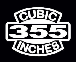   355 CUBIC INCHES ENGINE DECAL SET 355 CI BORED 030 5 7 EMBLEM STICKERS