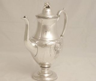  Revival Medalion Style Meriden Tea Pot Coffee Pot Hot Water Pot
