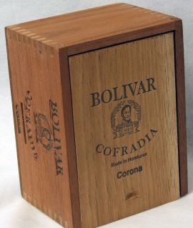 CIGAR BOX/ Handmade WOOD Bolivar Corona Spanish Honduras/1895 NEW cond 